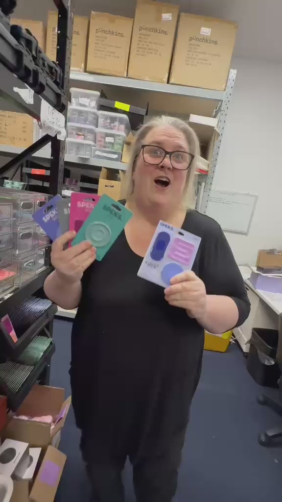 Load video: Circle Grey Mesh Slab Sensory Sticker by Speks
