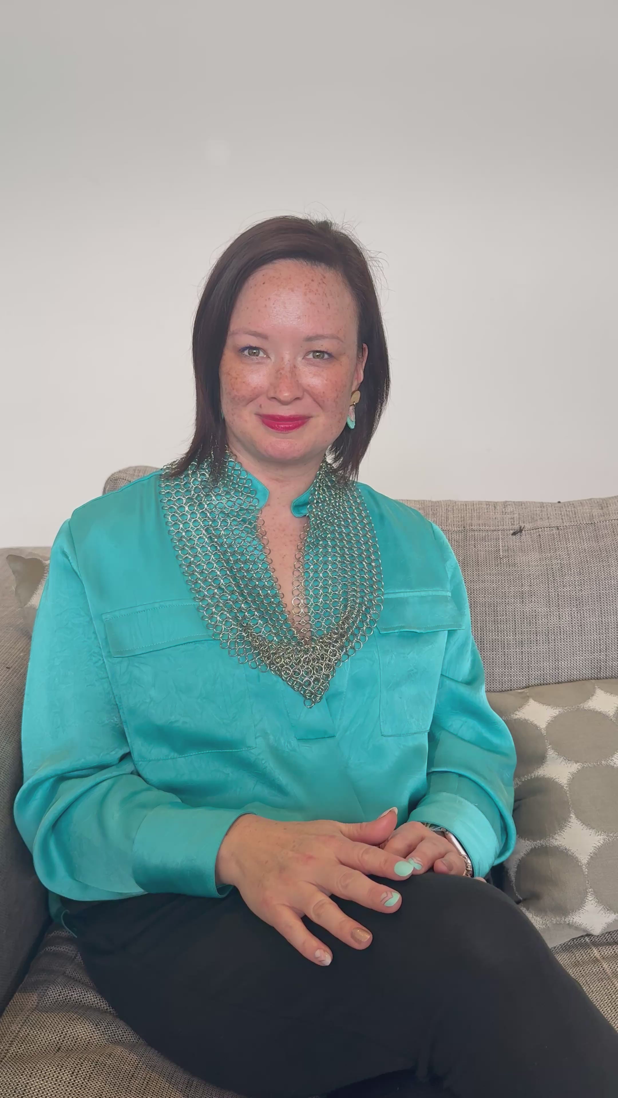 Load video: Chain Maille Necklace Scarf - Hand Crafted Wearable Sensory Support by Kaiko Fidgets