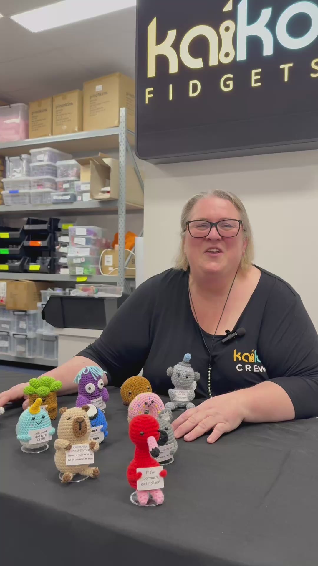 Load video: People... Do Not Recommend!  Mini Hand Crochet Plush Support