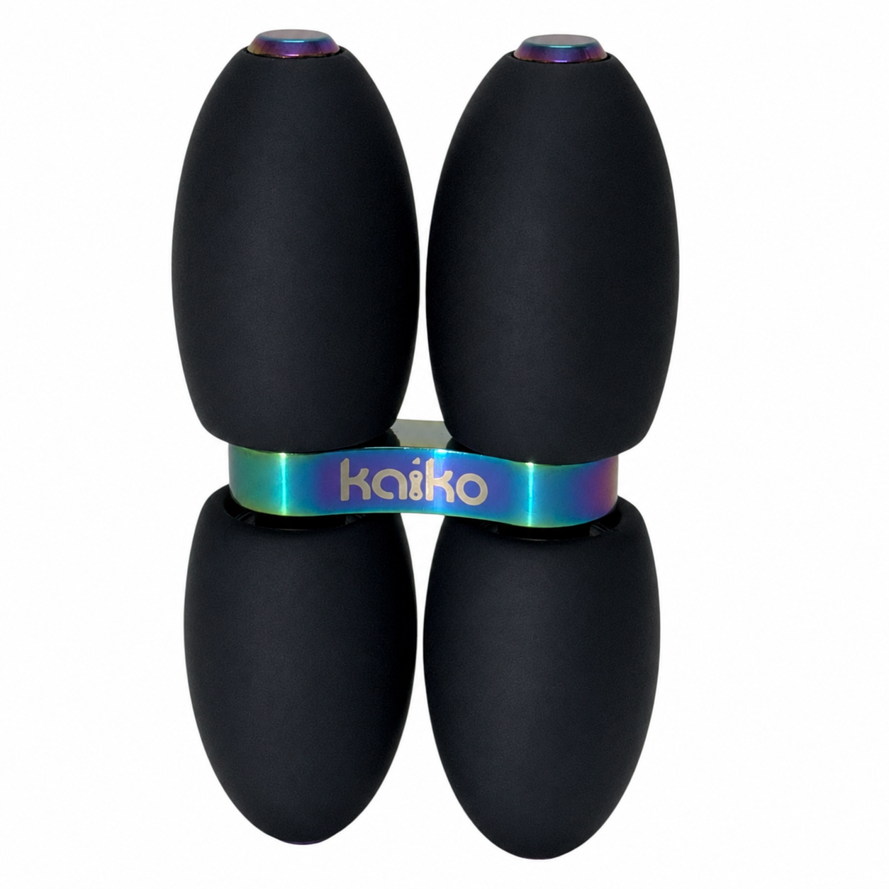Front view of Kaiko Quad Roller with four black silicone rollers