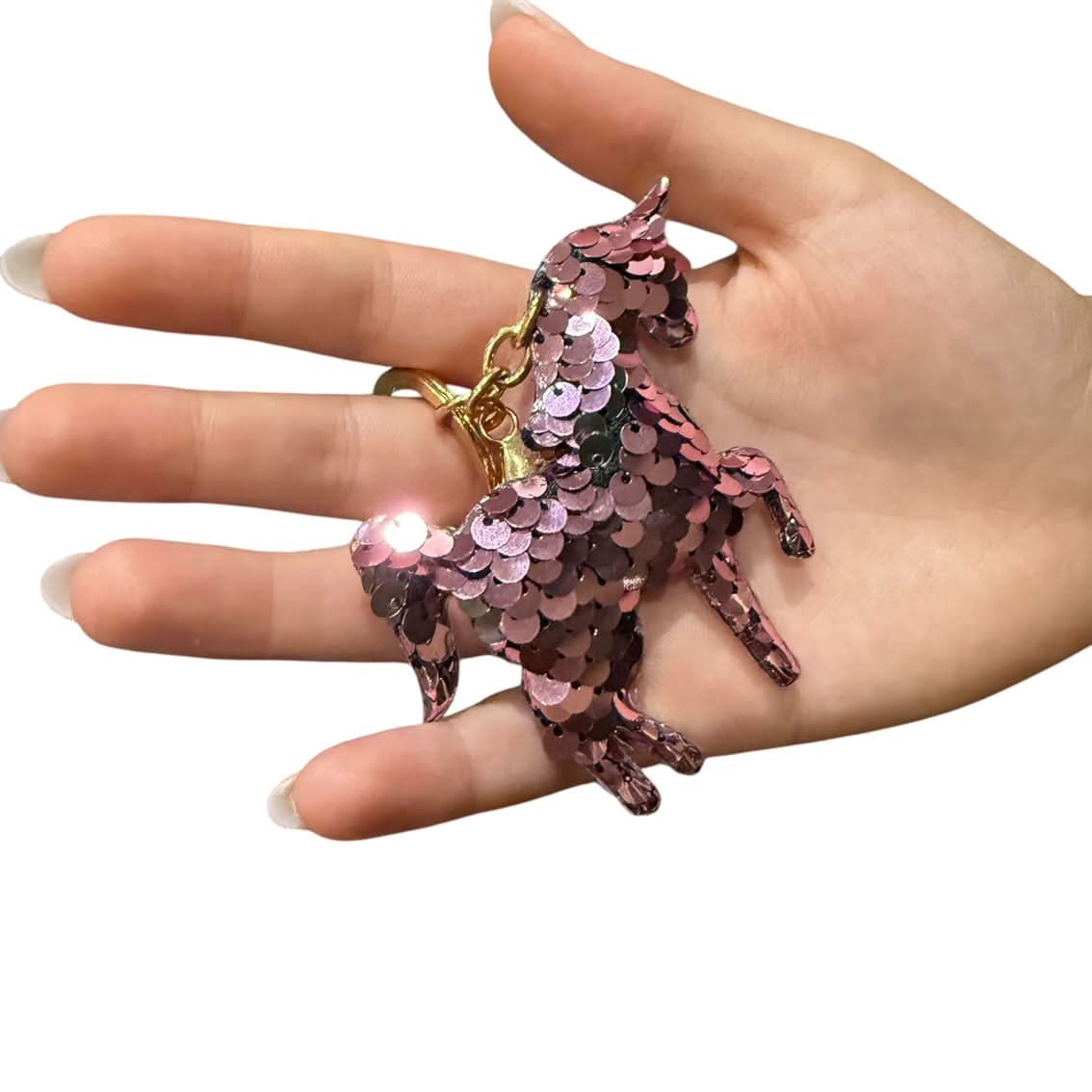 Pink Unicorn Sequin Sensory Keyring by Kaiko