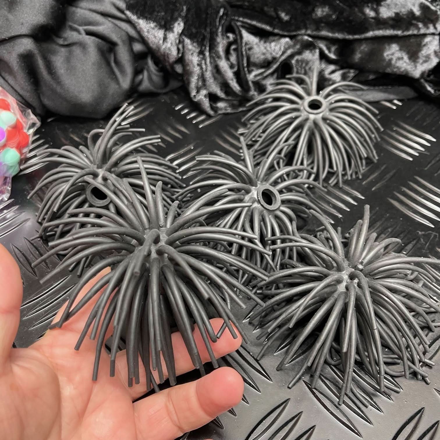 BLACK Tickle On Top - Pack of 6 Sensory Squishy Toppers