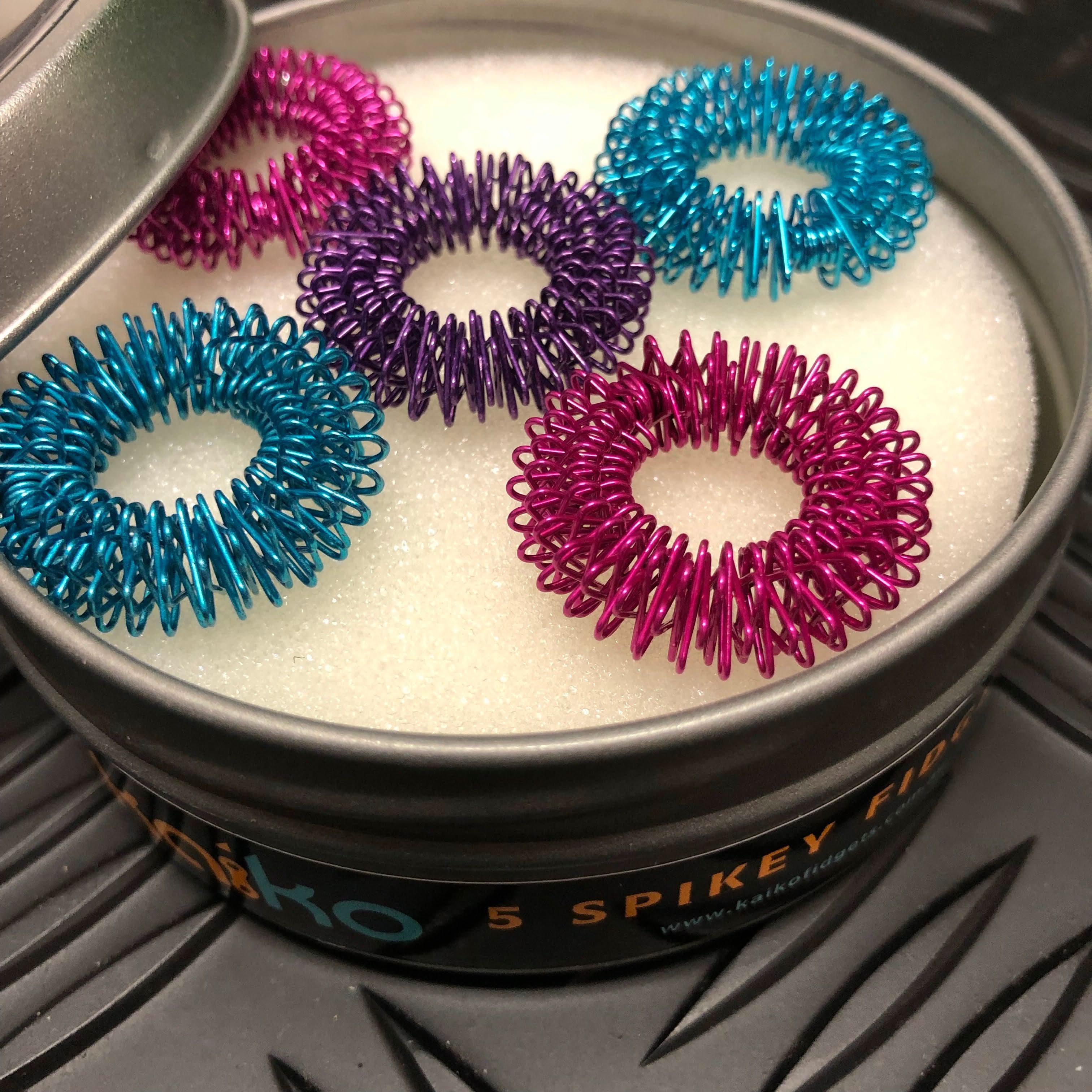 Set of 5 Finger Spikeys by Kaiko - Fidgets for Focus, Safe Ouch and Regulation