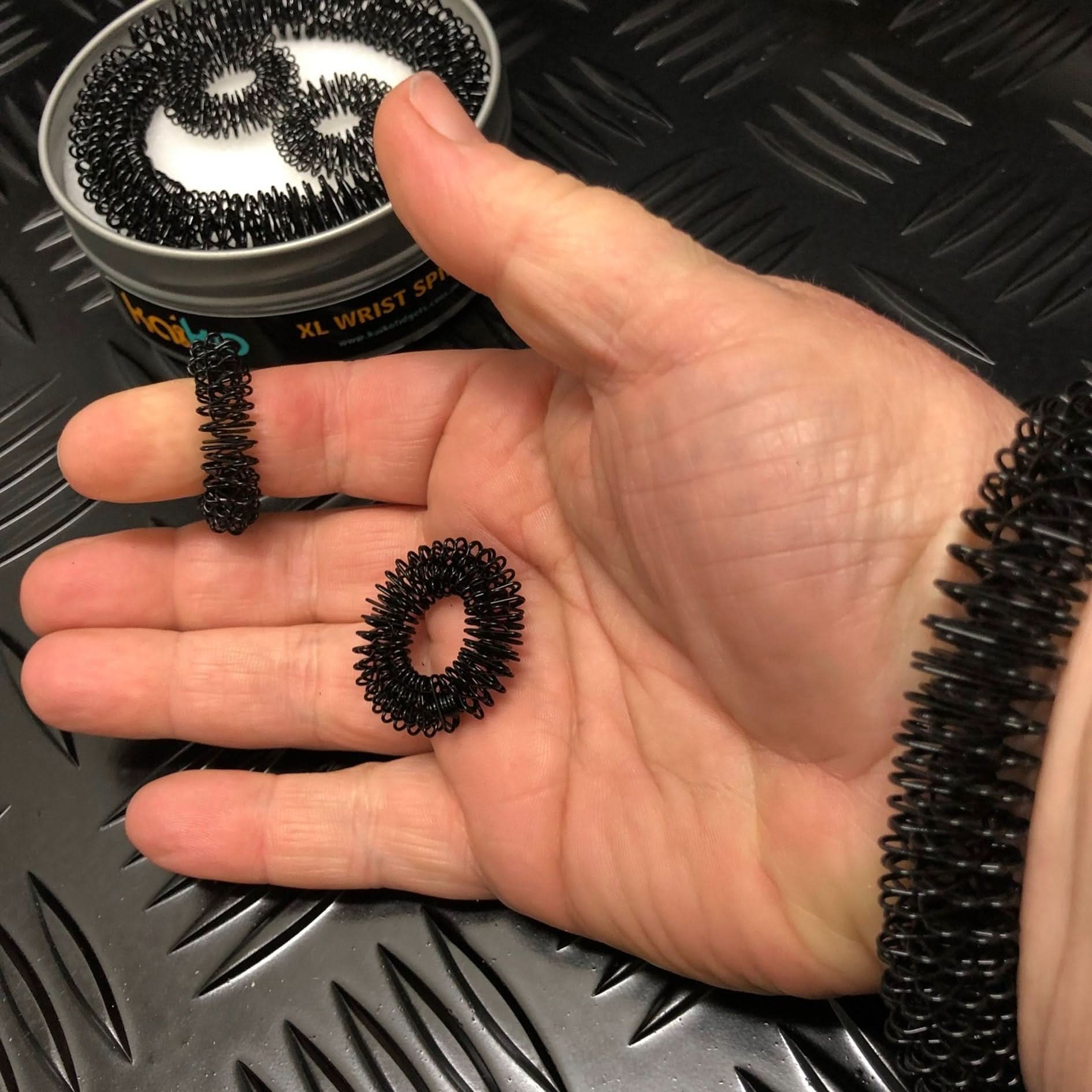 Black Wrist & Finger Spikey SET