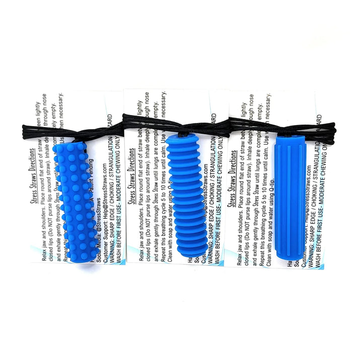 Stress Straw For Kids Silicone Mindful Breathing Necklace With Breakaway Clasp. - Kaiko Fidgets